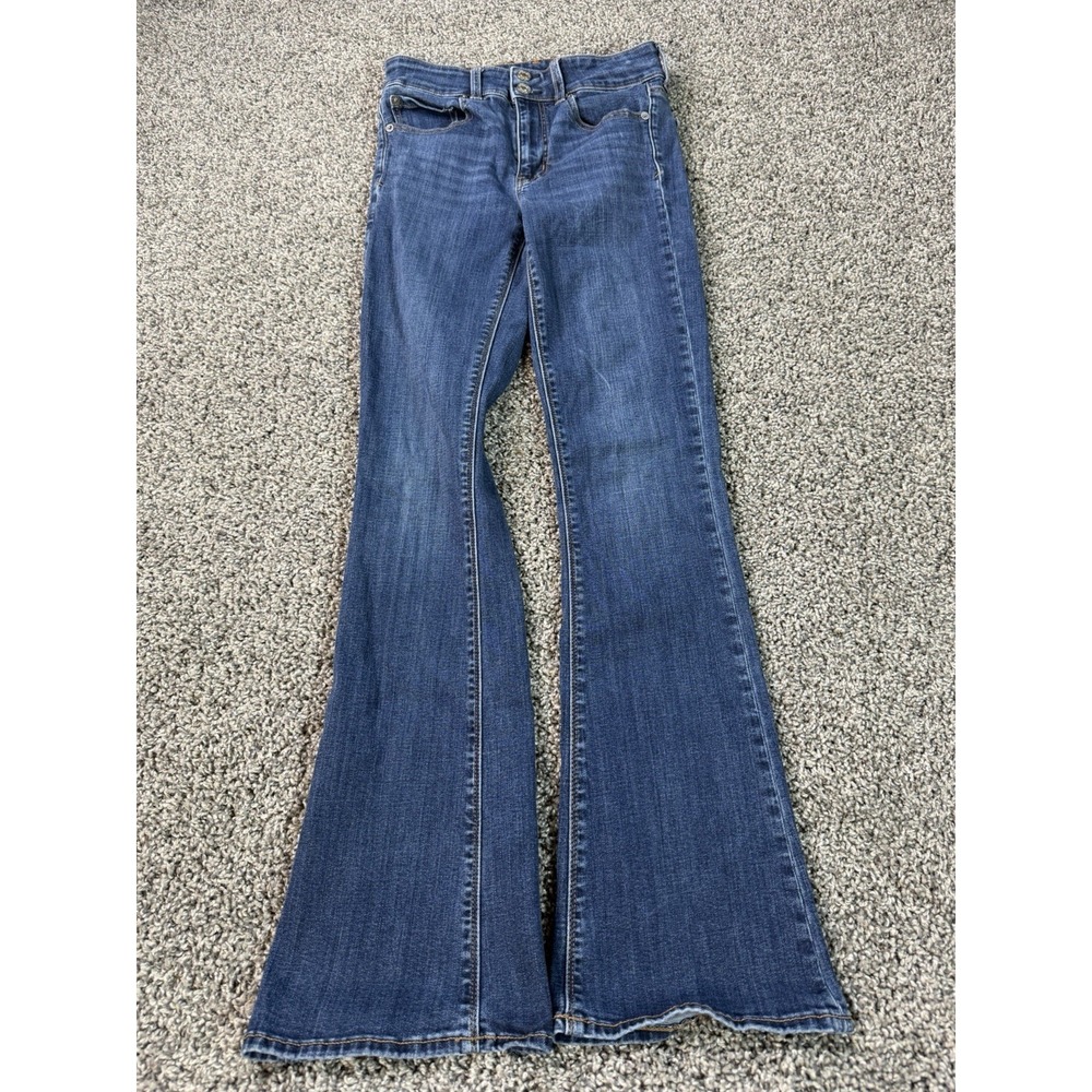 American Eagle Hi-Rise Artist Flare Jeans Women's Size 4 Blue Baggy